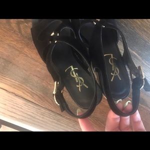 Yves Saint Laurent Shoes - Black YSL wedges😍 Yves Saint Laurent Shoes - Black YSL wedges😍